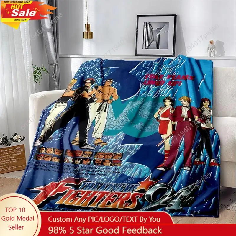 KOF Anime Soft Plush Sofa Bed Throwing Cartoon Picnic Thin Blankets Modern Flannel Blanket Cover Gedruckt Bettdecke Geschenk