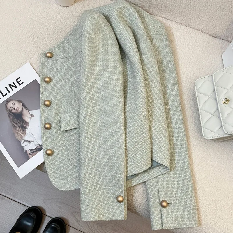 New Elegant Blazers Women Chic Elegant Coats Single Button Design Fashionable Casual Long Sleeve Office Lady Streewear