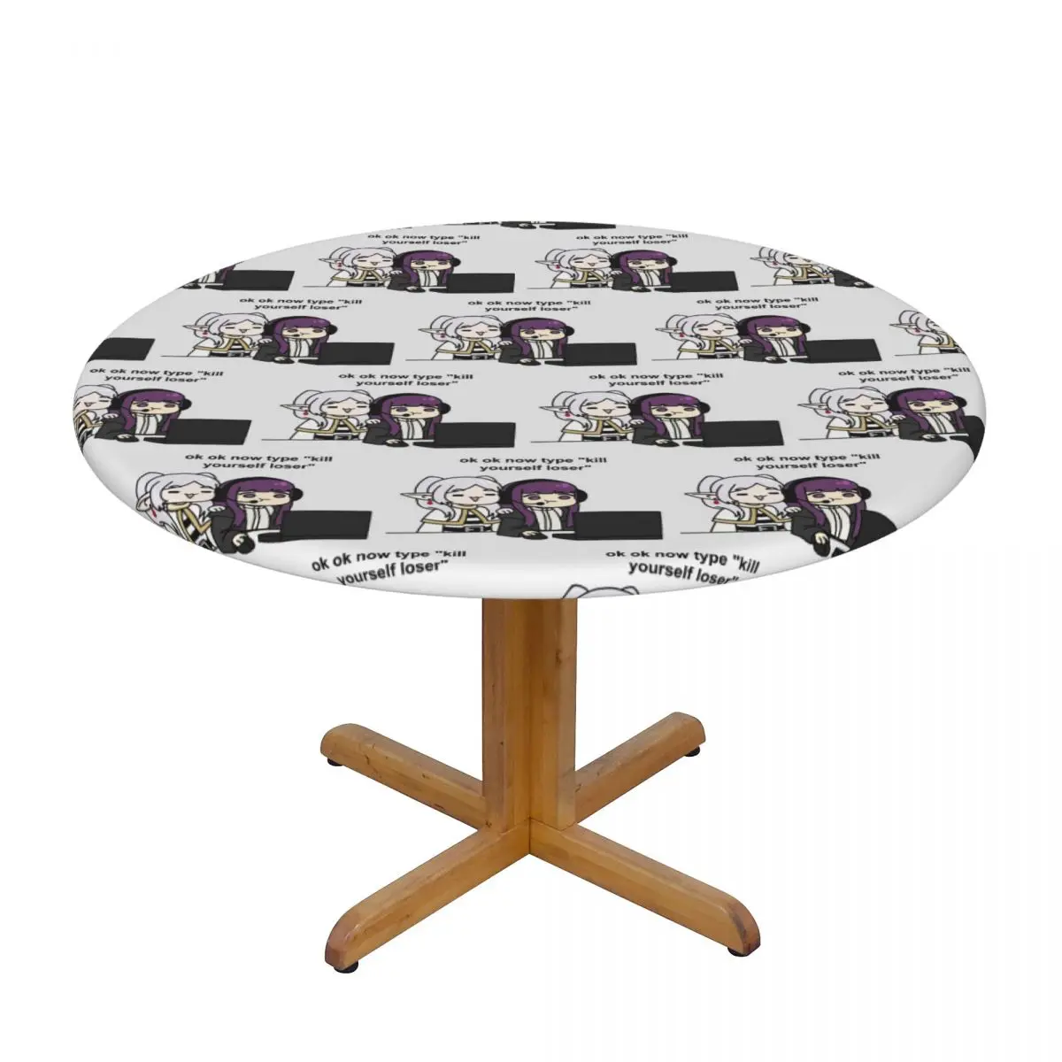 Gamer Fern And Frieren Classic Waterproof Round Tablecloth Oilproof Table Cloth for Kitchen Events Dining Table Cover
