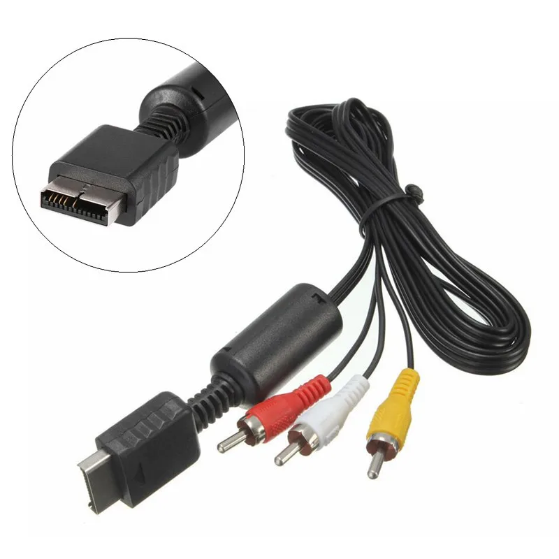 10Pcs 1.8m/180cm Connecting Cable PS2 PS3 AV to RCA Composite Cable Cord for Sony Playstation 2 PS3 can be viewed on TV/monitor