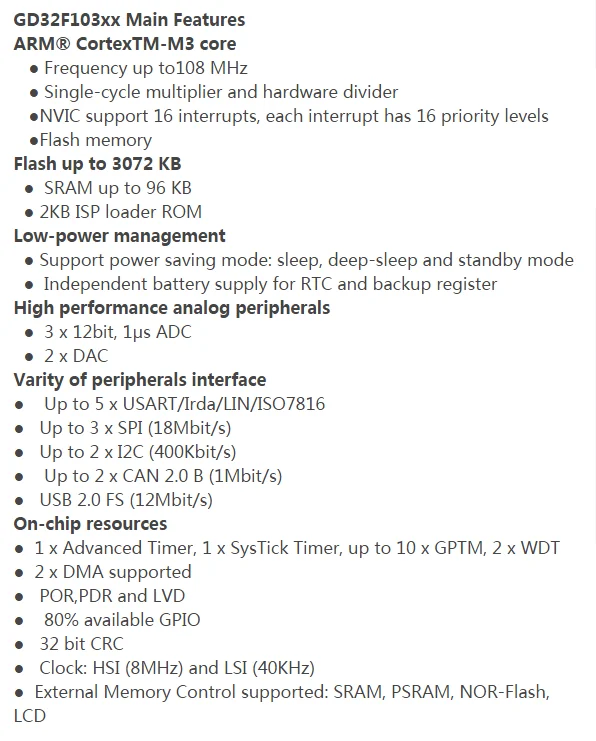 Novo original gd32f103rct6 LQFP-64 chip de microcontrolador de 32 bits