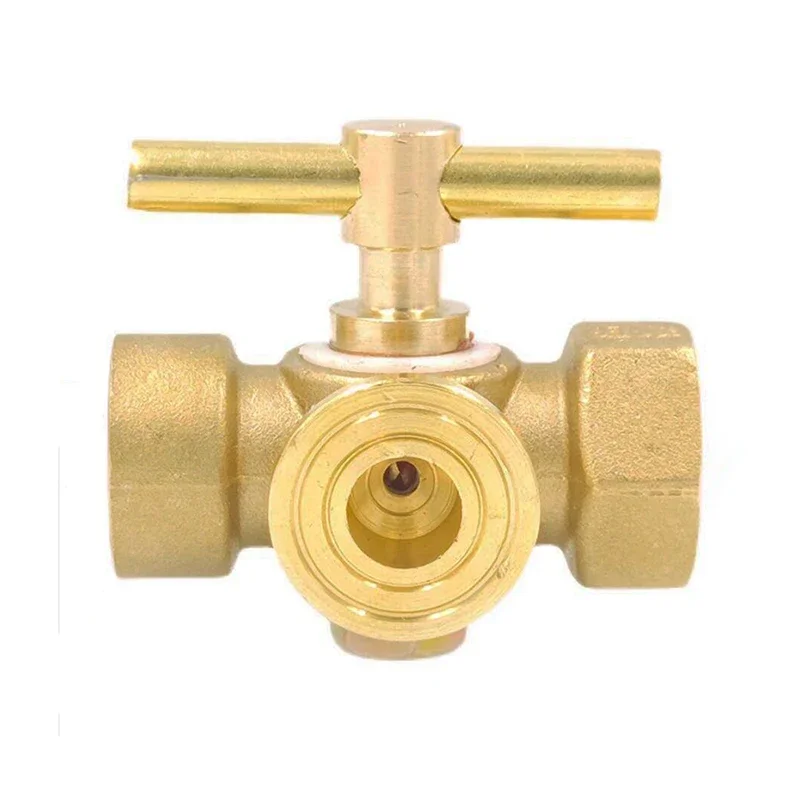 M20x1.5 1/2" BSP Male Female Thread Brass Three Way Plug Valve