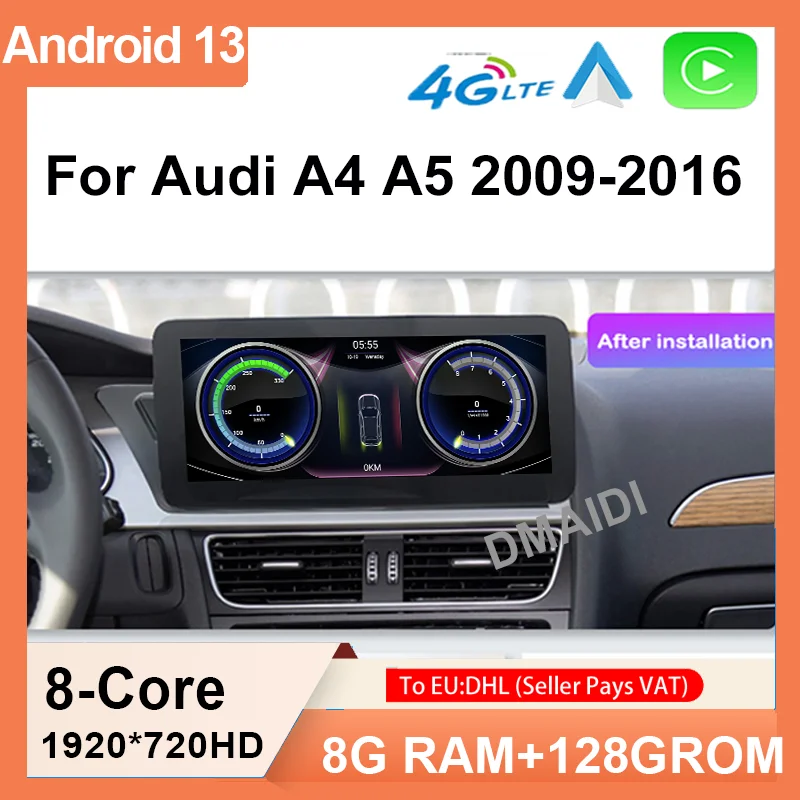 

Car Video Players For AUDI A4 A5 B8 Factory Price 12.5" Android13 AUTO Apple Carplay GPS Navigation Central Multimedia Screen 4G