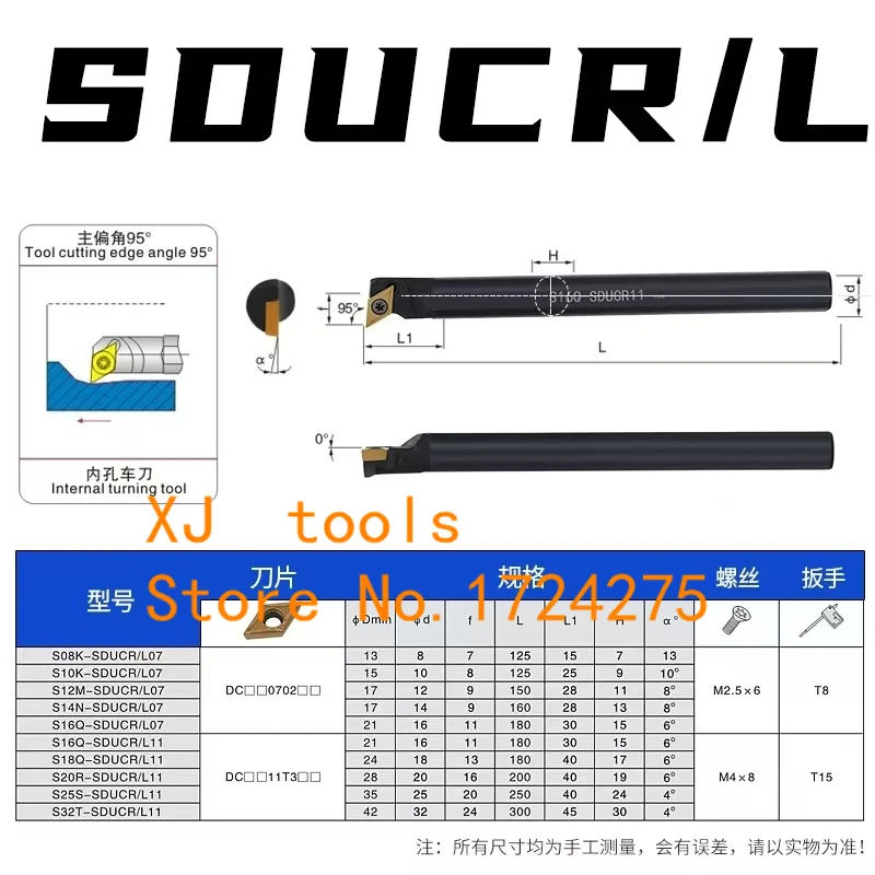 SDUCR SDUCL S16Q-SDUCR07 S16Q-SDUCL07 S16Q-SDUCR11/S16Q-SDUCL11 95 graden voor DCMT11T304