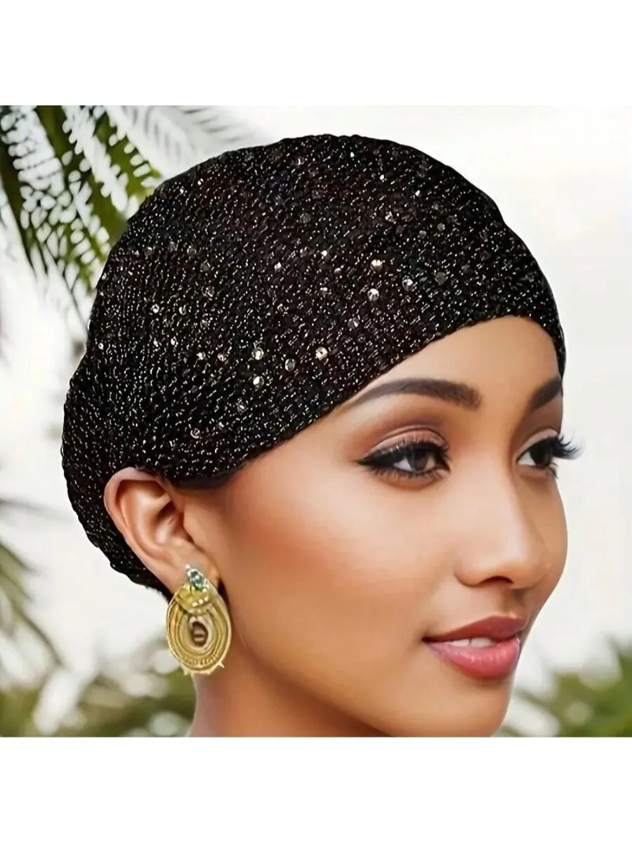 Lightweight Rhinestone Turban Hat for Women