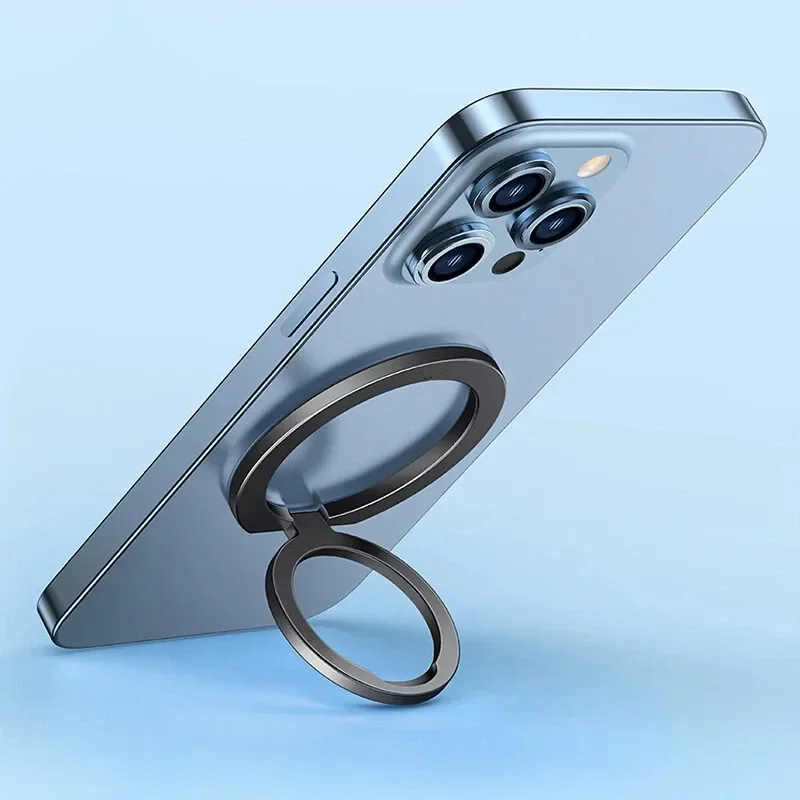 

360-металлический магнитный кольцевой держатель для мобильного телефона, регулируемая подставка для Magsafe, поддержка IPhone, складной кронштейн для безопасной подставки для Mac