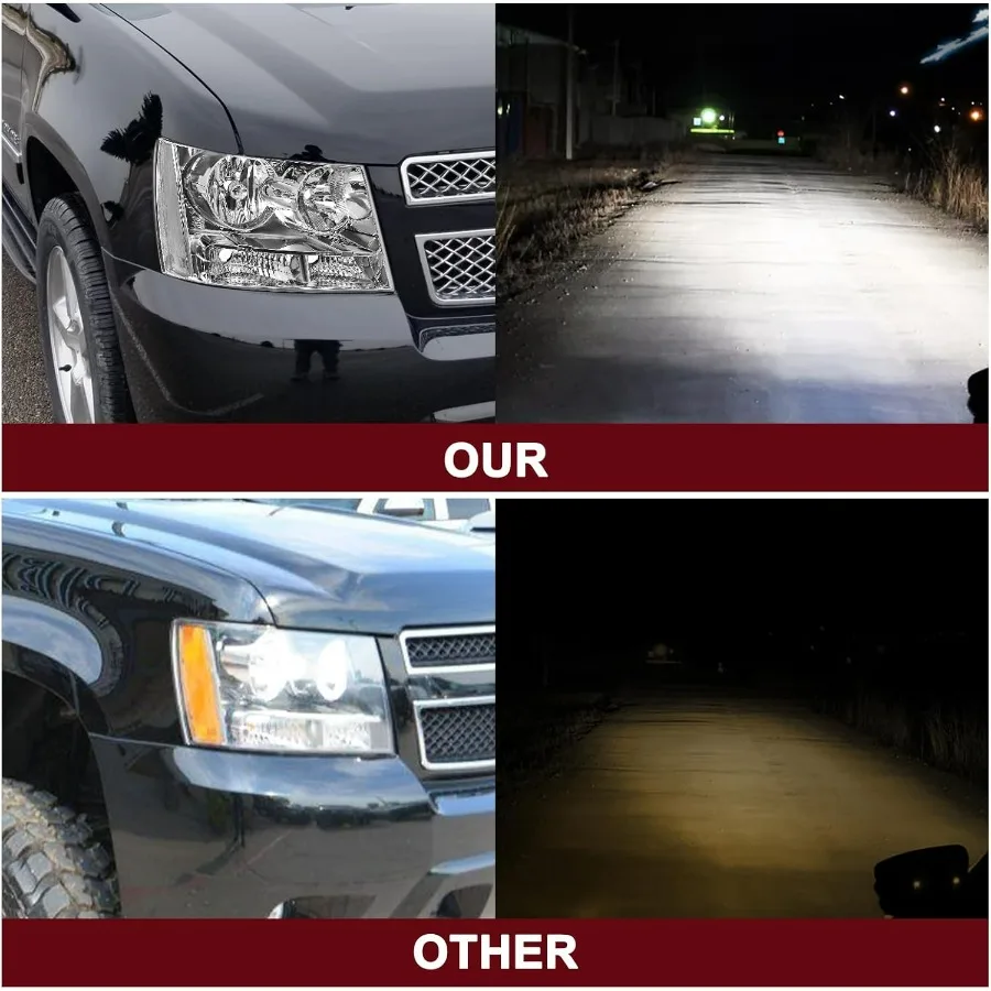 مجموعة المصابيح الأمامية مع استبدال المصابيح لسيارة تشيفي تاهو سوبربان أفالانش للسائق وغطاء كروم جانبي للركاب #6