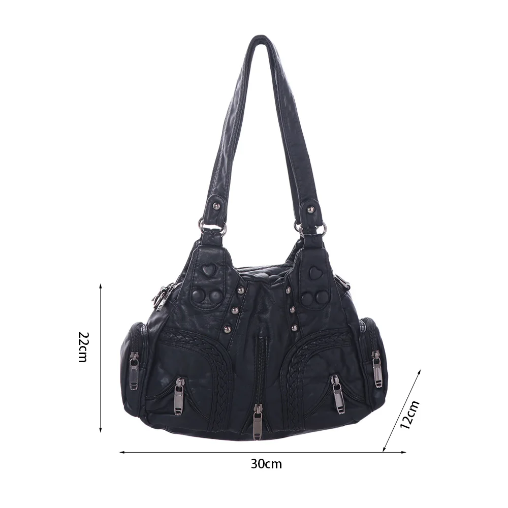 Torba na ramię ze skóry PU, duża pojemność, styl retro amerykański, torba pod pachę, styl francuski, jednolity kolor, uniwersalna torba typu saddle bag.