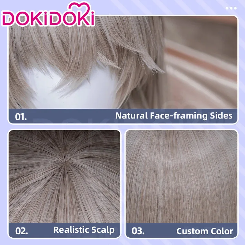 LQXavier Rafayel MC شعر مستعار لعبة الحب والمساحة العميقة DokiDoki Xavier King الرجال الأرجواني 100 سنتيمتر الشعر الطويل المغمور الكسوف Rafayel Cospla