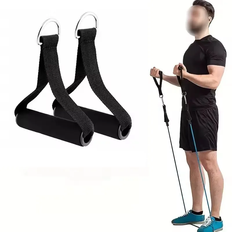 Gym Handle Extra Wide Foam Grips for Fitness Crossfit Lifting Pulling Workout Heavy Duty D‑ring Pull Rope Cable Tube Accessories