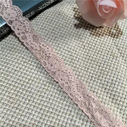 S1420 Jinammonia 2.3CM Pink Single Side Wave Clothing Splicing Elastic Lace Accessories