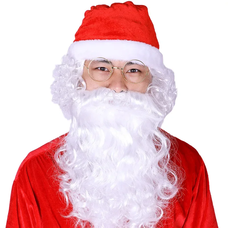 Santa Claus Cosplay Costume Adult Halloween Christmas Cosplay Dress Up Men Women Stage Performance Xmas Holiday Fancy Suit