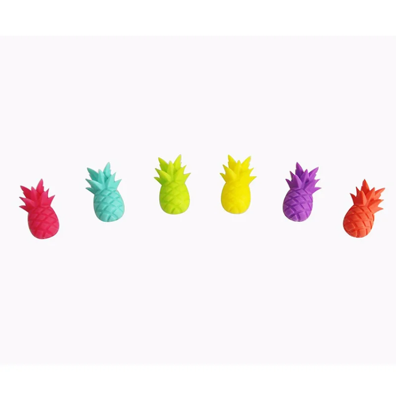 6Creative Umbrella Pineapple Wine Glass Marker Silicone Umbrella-Shaped Wine Glass Identifier Silicone Pineapple Cup Identificat