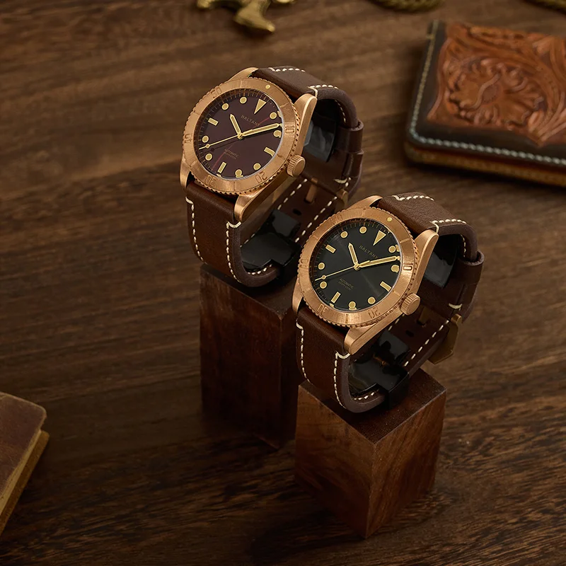 Bronze Diver watch NH38 Automatic Mechanical Watch Mens 200M Waterproof cusn8 Bronze case B3016 Vintage Wristwatches