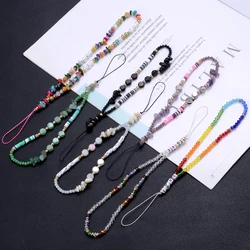 Creative Colorful Gravel Mobile Phone Chain Women Girls Acrylic Anti-Lost Fashion Jewelry Beaded Cellphone Strap Lanyard Hanging