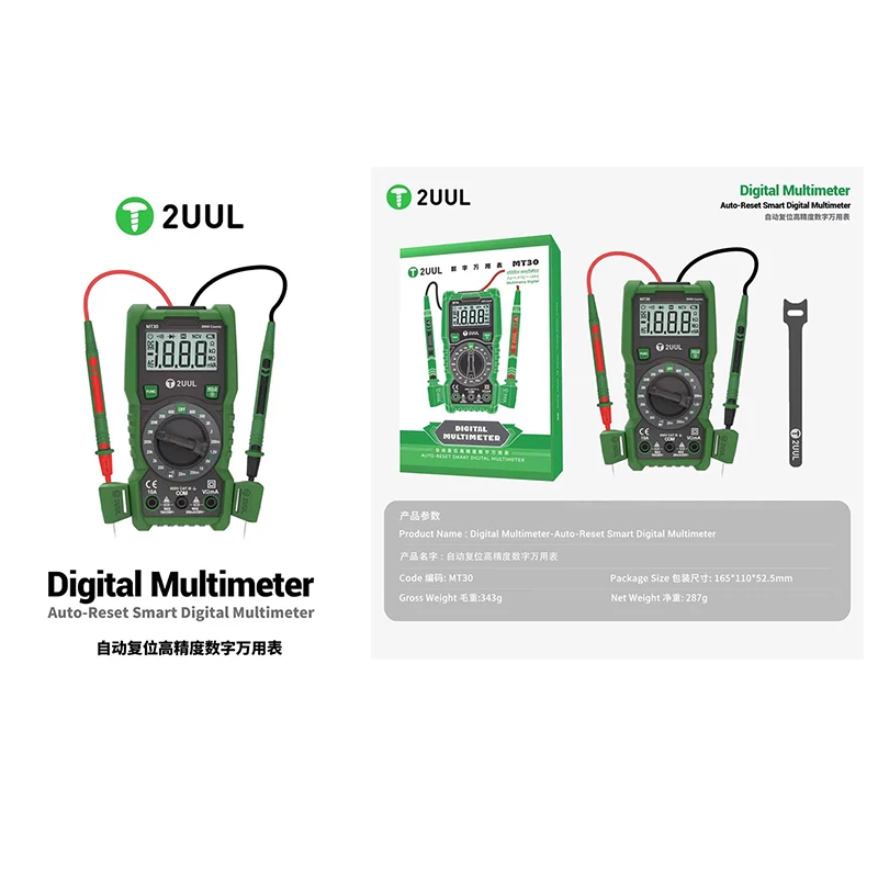 

2UUL MT30 Auto-Reset SmartT Digital Multimeter for Phone PCB Repair Tool PCB Detector Circuit Tester Tool Digital Multimeter