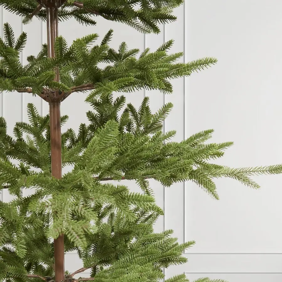 شجرة عيد الميلاد الاصطناعية من جبال الألب بطول 7 أقدام، شجرة عيد الميلاد المتناثرة، باللون الأخضر