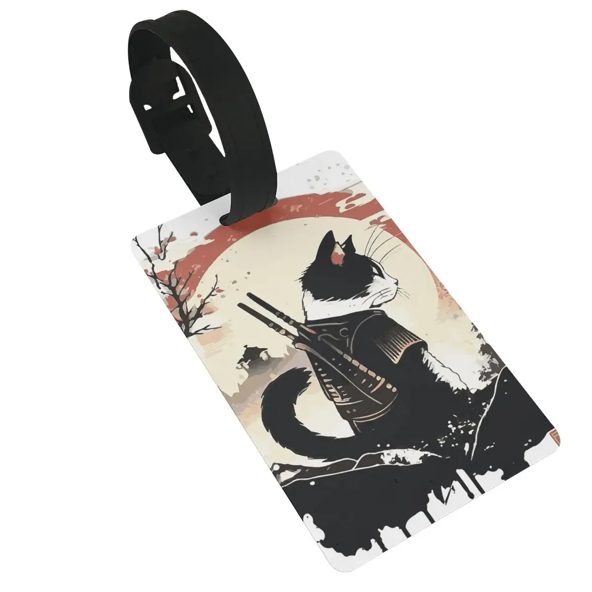 

Cats Anime Samurai Sword Luggage Tags Suitcase Travel PVC Fashion Baggage Boarding Tag Portable Label Holder ID Name Address