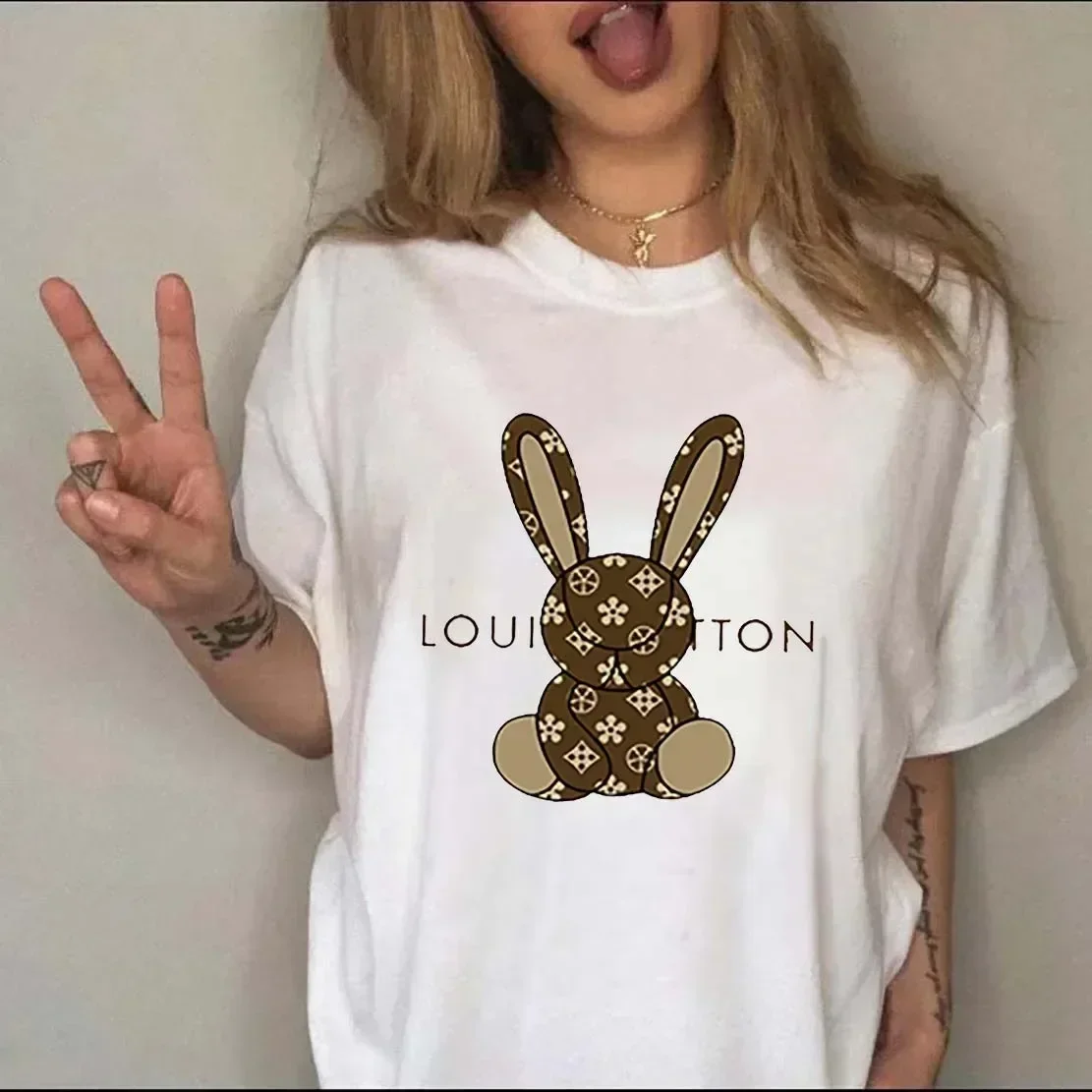 

Luxury Brand Printed Women T-shirt Casual Short Sleeve Y2k Fashion Brand Harajuku Female Tees Lady Tshirt