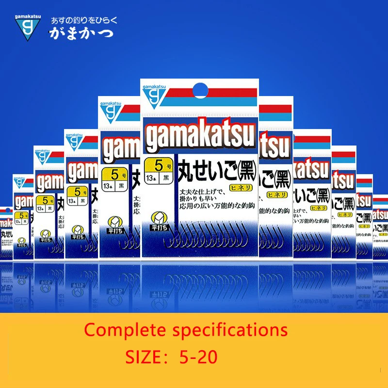 Gamakatsu-anzuelo de pez Maruki negro C1MA1 negro 5-20 #, punta de anzuelo ligeramente retorcida con púas, producido en Japón