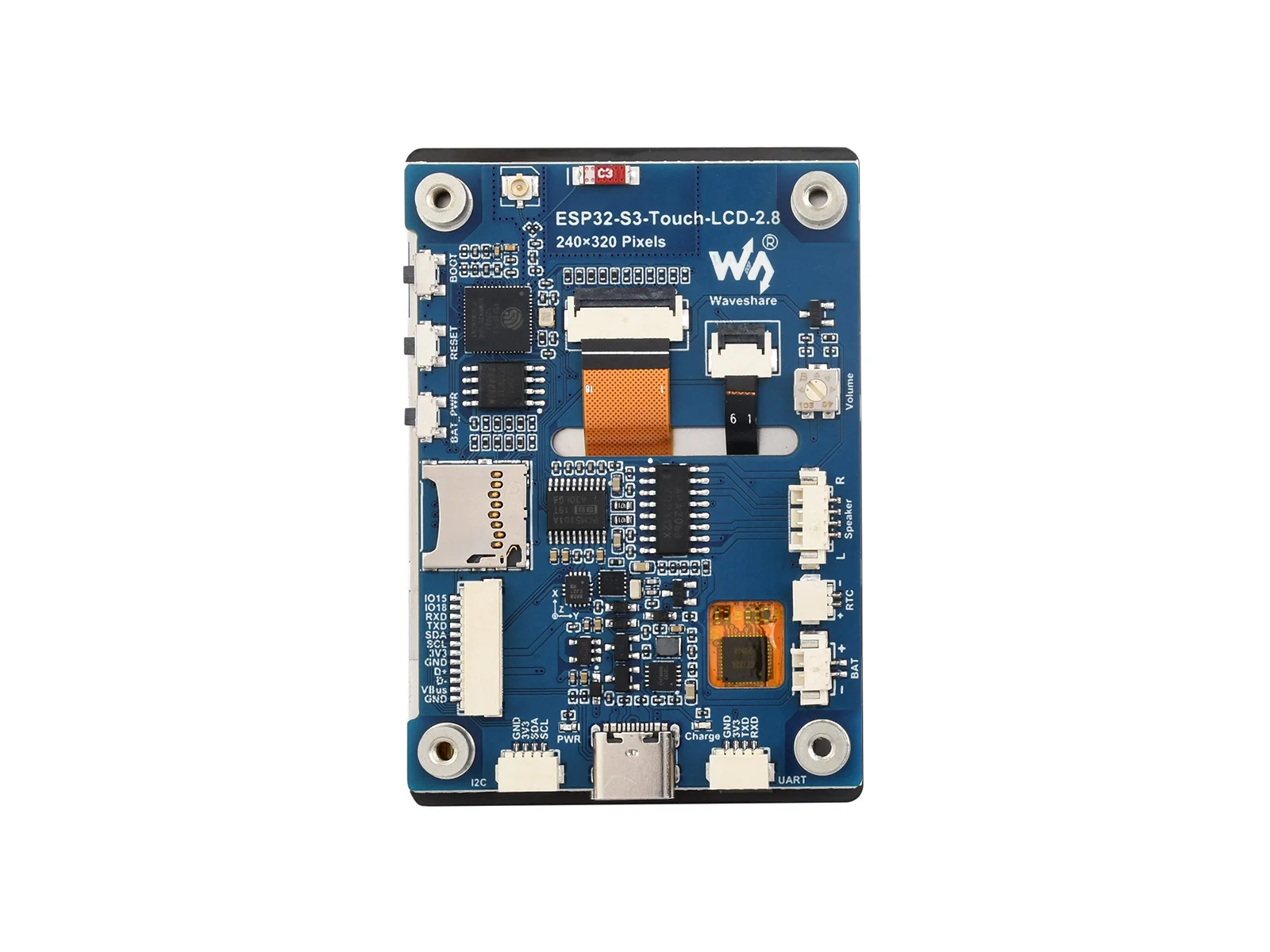 Imagem -05 - Waveshare-tela de Toque Capacitiva Ips Esp32-s3 2.8 Lvgl Gui Placa de Desenvolvimento 240x320 Suporte de Toque de Pontos Wi-fi e Bluetooth