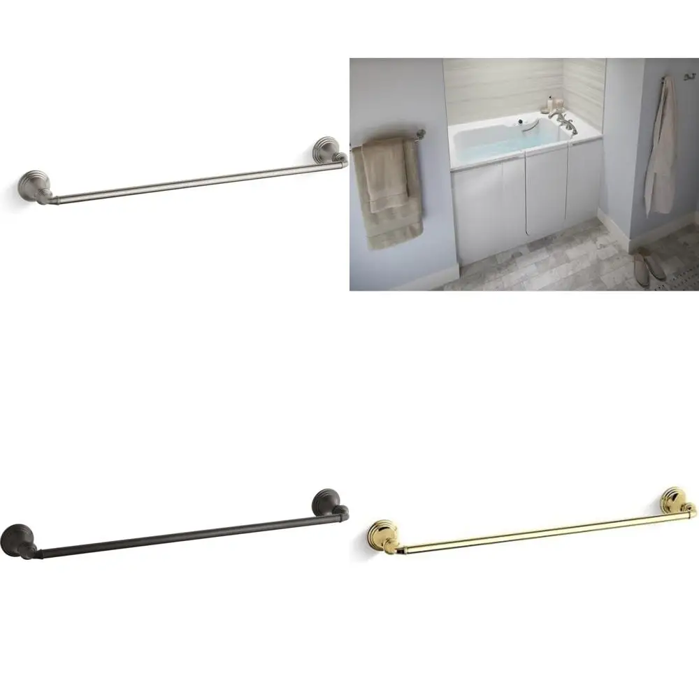 

24-Inch Brushed Nickel Bathroom Towel Bar with Corrosion Resistance and Included Installation Tools, Devonshire Style