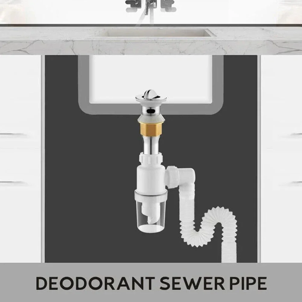 Sink Deodorant Launch Pipeline Accessories Kitchen Hose Strainer Drain Pipe Large Diameter Design Excellent Drainage