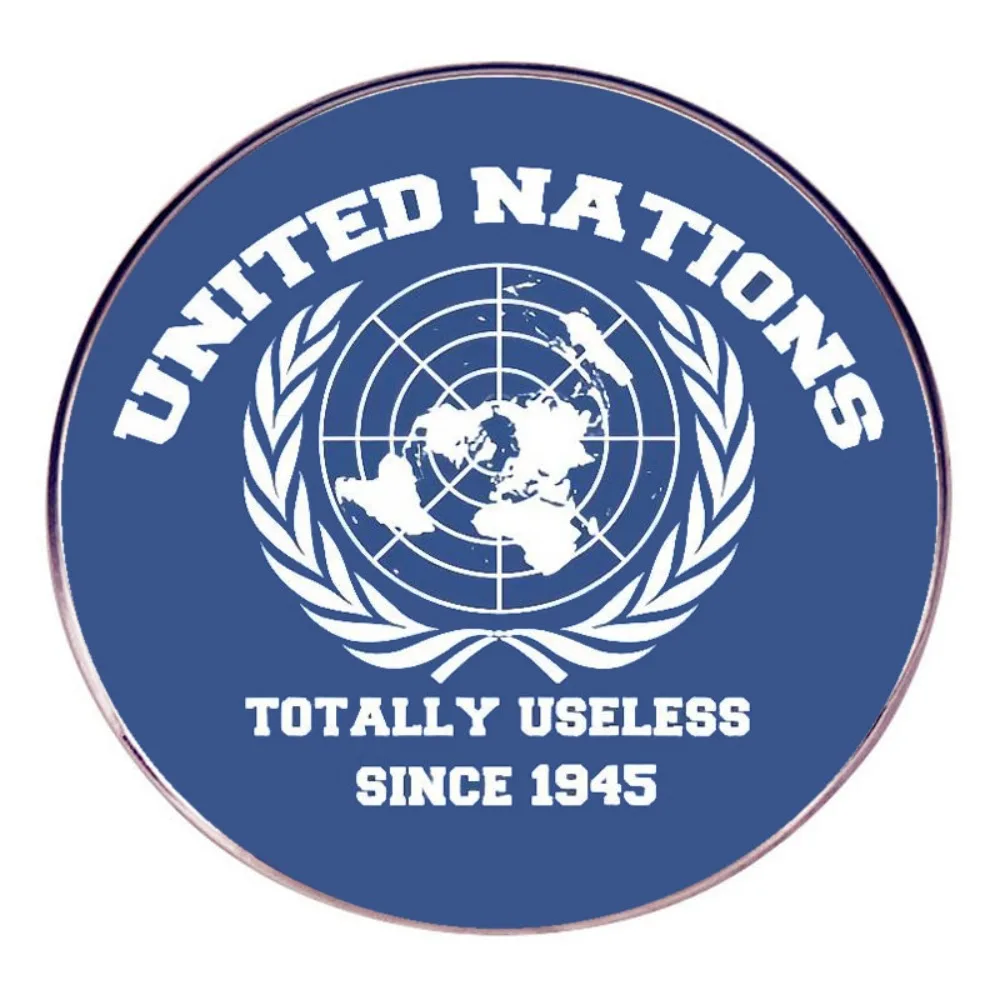 1 قطعة معطف الأسلحة من الأمم المتحدة علم الأمم المتحدة الشعار الوطني بروش شارات التلبيب دبوس