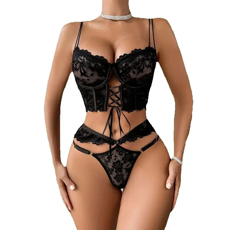 Luxury Lace Up Underwear Porn Exotic Sets  Outfits Intimate Sensual Lingerie Delicate Bilizna Sets Hot  Clothes