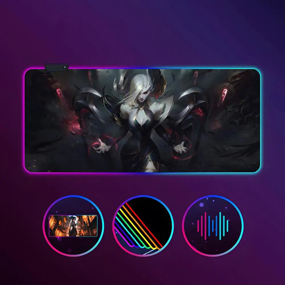 

Game League of Legends Elise Mouse Pad RGB luminous 900X400mm large table mat non-slip extra large game office mouse pad