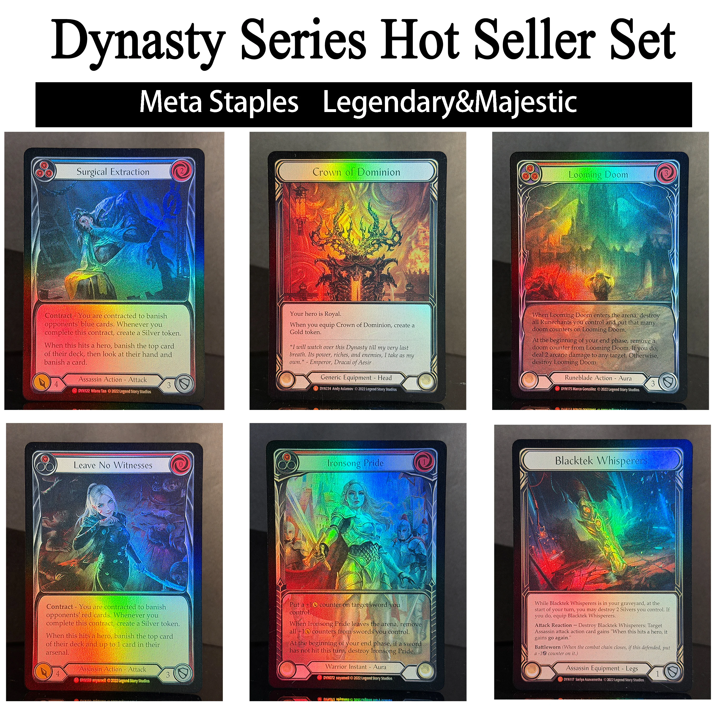 

Flesh and Blood TCG FAB Dynasty (DYN) Series Core Cards Set Rainbow Foil Spirit of Eirina Ironsong Pride Proxy Collection Cards