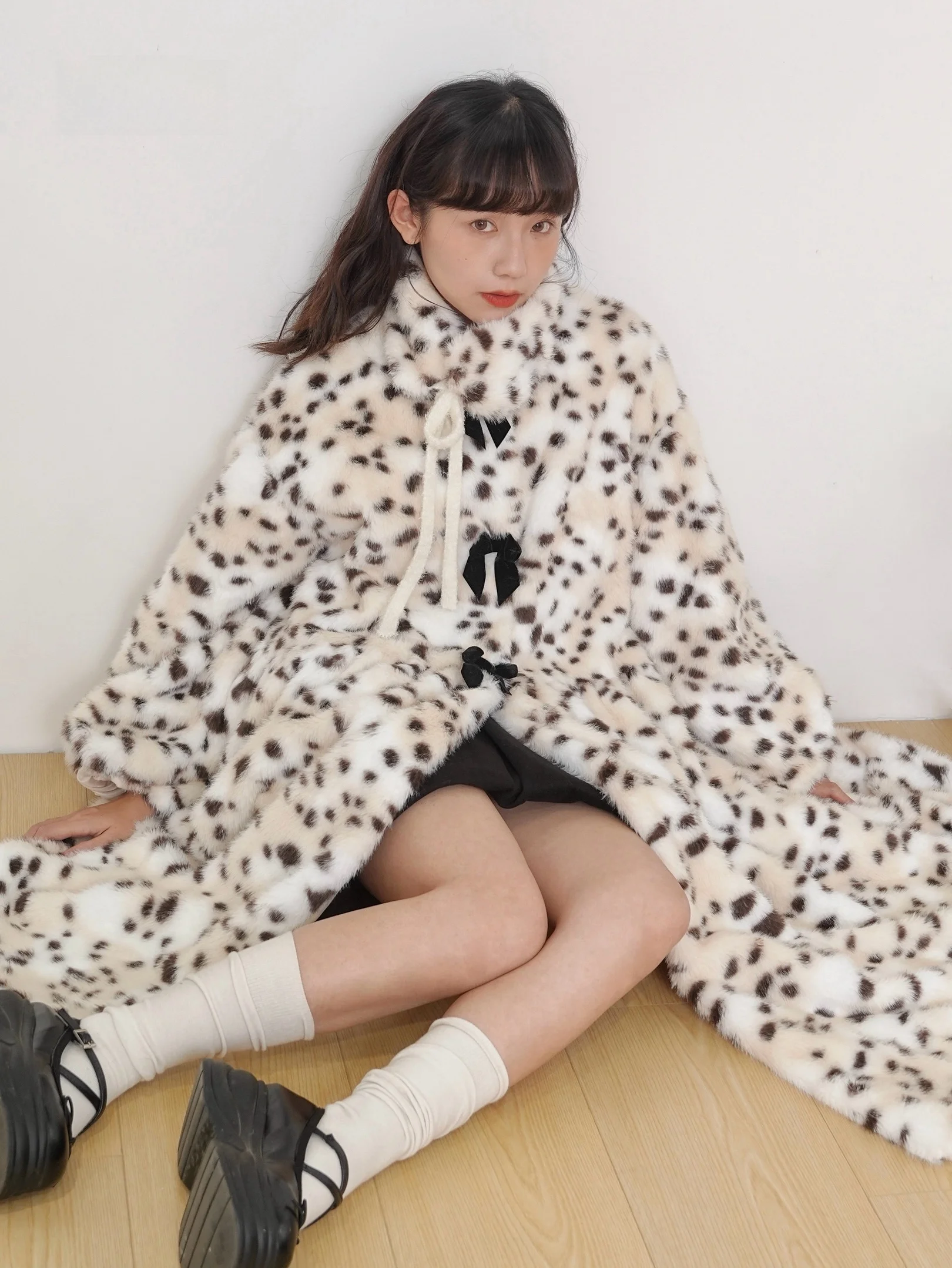 

Пальто ChuLi Geometry Leopard из длинного меха, свободного кроя, экологичное, теплое, больших размеров, женская модная зимняя верхняя одежда