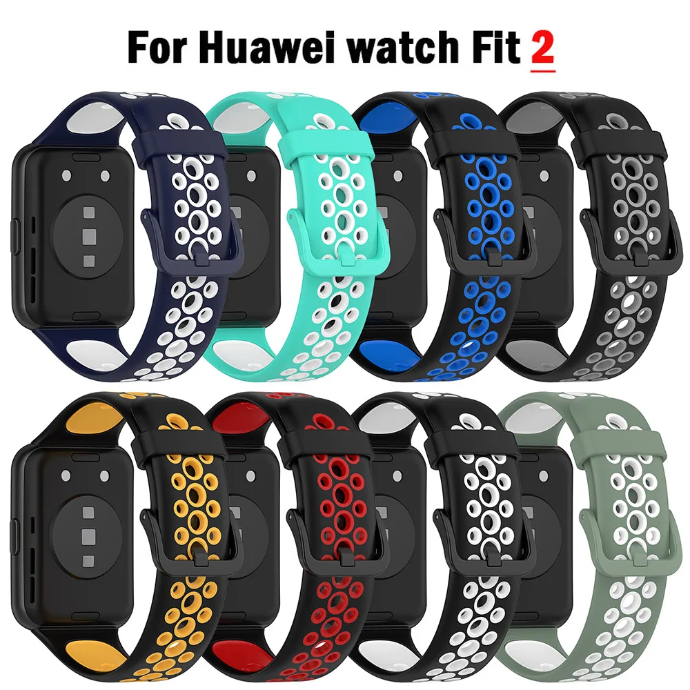 Silicone bracelet For Huawei Watch FIT 2 Strap smart Wrist color watchband Buckle sport Replacement correa fit2 band Accessories