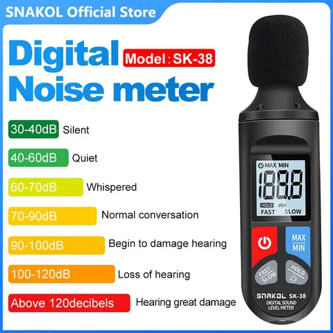 Digital Sound Level Meter Audio Level Meter Sonometro Sound Meter Decibelimetro 30-130dB Decibel Meter Portable Noise Meter