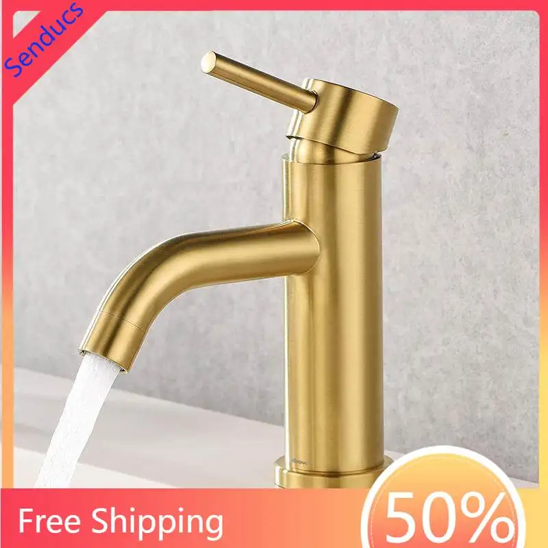 

Hot Cold Basin Sink Faucet Quality Stainless Steel Brushed Rose Gold Bathrooom Mixer Faucets Single Handle Basin Sink Mixer Tap
