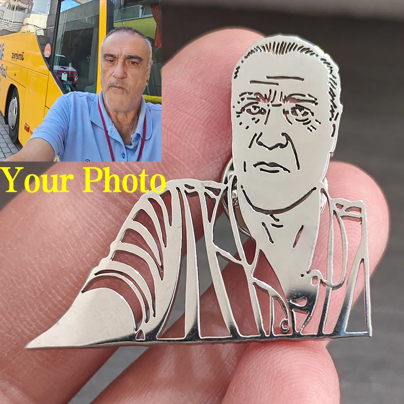 

Personalized Customized Photo Portrait Company Logo Paiting Image Brooch Stainless Steel Badges Gifts Brooch Jewelry For Family