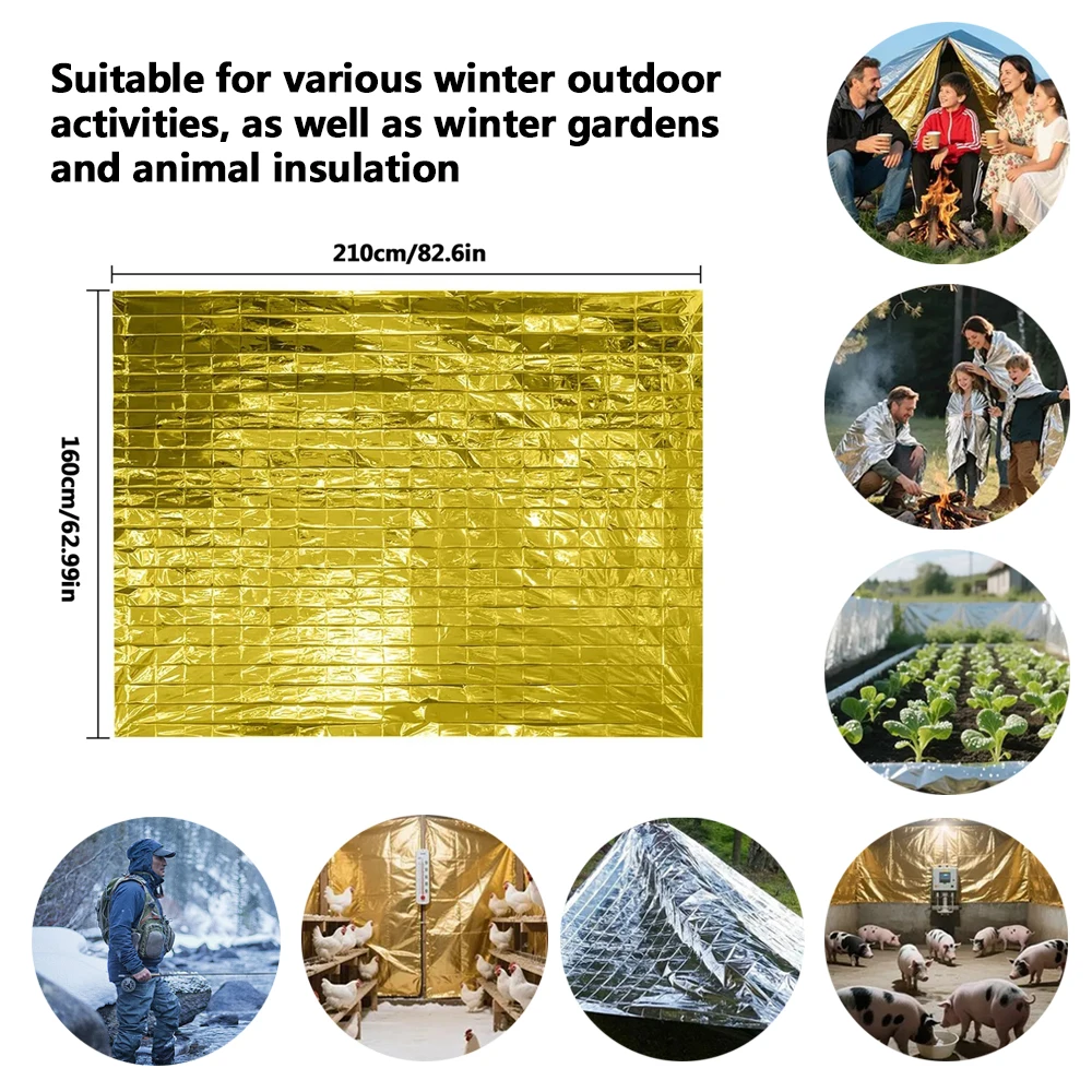 5 حزمة 160X210 سنتيمتر الشتاء بطانية حرارية للطوارئ في الهواء الطلق بقاء الدافئة احباط ورقة لصيد الأسماك التخييم خيمة المأوى النبات Greenh