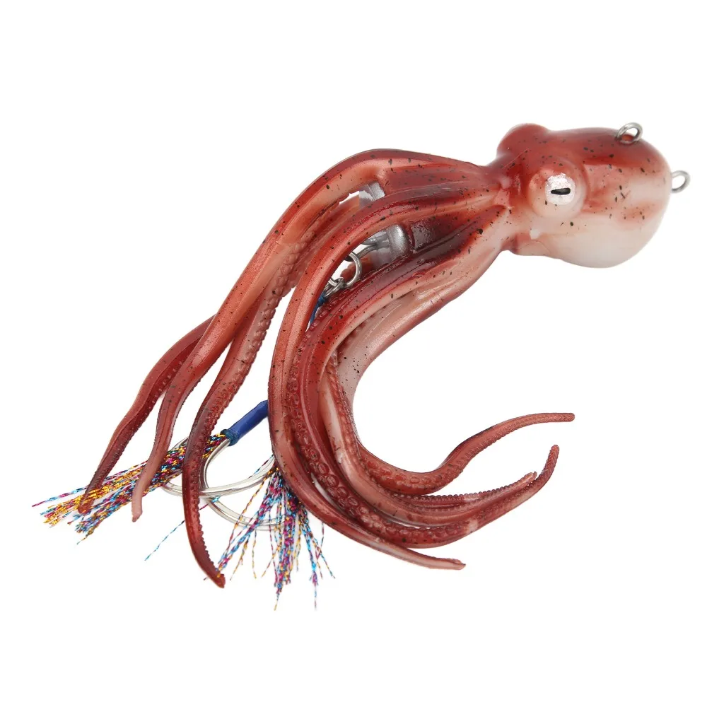 

Durable 300g Fishing Squid Bait Soft TPE Artificial Squid Lure with 10 Ink 20cm Octopus Swimbait Sea Fishing