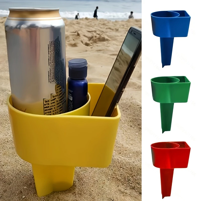 Vibrant Beach Cup Holder Attractive Coaster Stylish Phone Stand Stackable Design Compartments Essential Holiday Picnic Beach Use