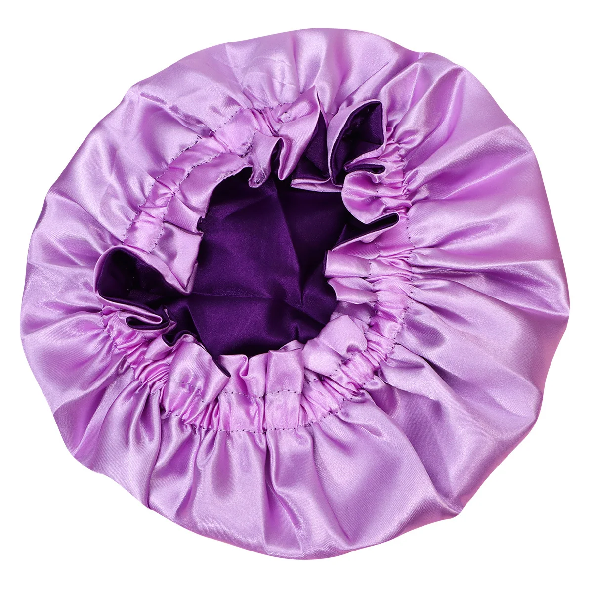 

Light Purple Kids Bathing Cap Comfortable Elastic Sleeping Cap for Children Safe Breathable Hat for Home Sleep and Wash Use