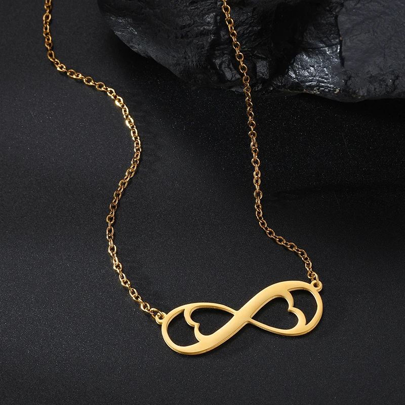 Nextvance Custom Date Necklace Infinity Symbol Stainless Steel Engraved Date For Women Men Anniversary Jewelry Gifts