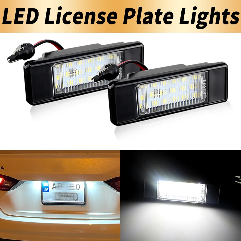 

2Pcs Canbus LED License Number Plate Light Lamp For Toyota ProAce Box Body/Estate 2013-2016 For Lancia Phedra 2002-2010 For Fiat