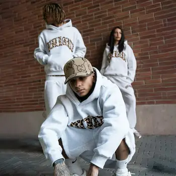 3dílná sportovní sada Y2k pro muže a ženy, retro luxusní leopardí patchworková sada, americký streetwear, unisex, hranaté, ležérní, párové oblečení 10 nejlepší prodej Pánská tepláková souprava, 3 díly - №8