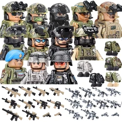 Figurines des forces spéciales de la ville, blocs de construction, service aérien spécial britannique, US, Russie, SWAT, armée, soldats, armes militaires, briques, jouet