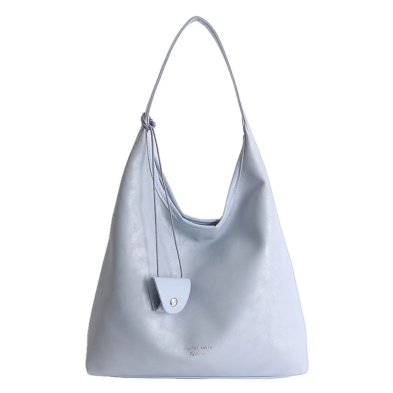 

Solid Color PU Zipper Large Capacity Casual Tote Bag Light Luxury Sweet Versatile Bags Daily Commute Temperament Shoulder Bags