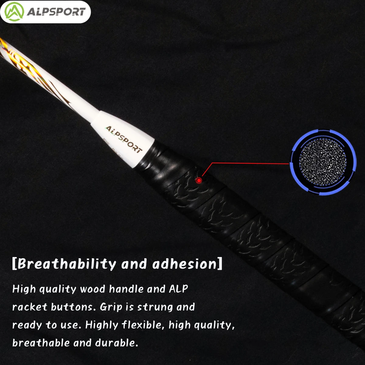 ALPSPORT V8 4U Nueva raqueta de bádminton en forma de V Fibra de carbono completa Súper ligero raqueta negra Aumentar el área de la raqueta. Viene