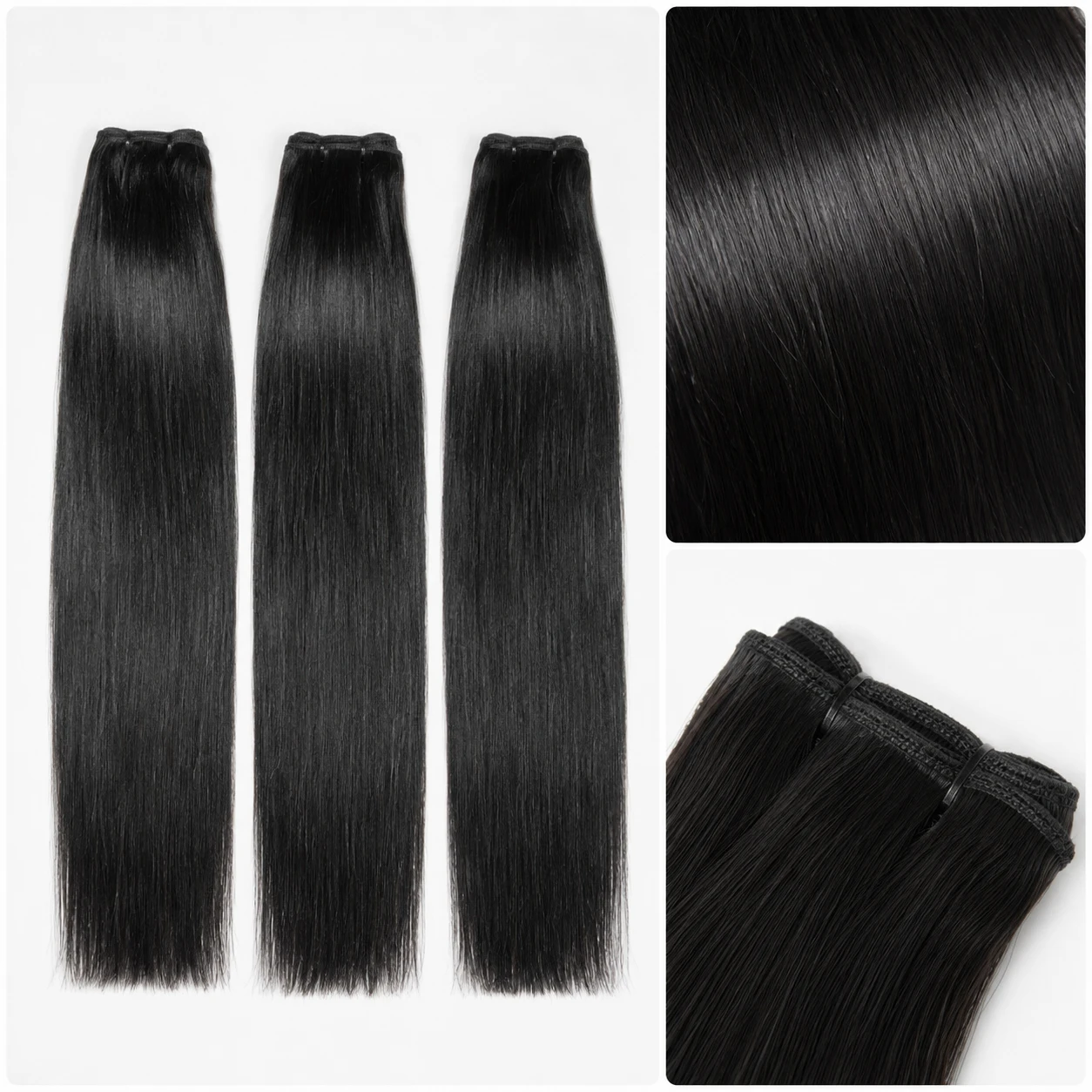 

Premium 16A Brazilian Straight Virgin Human Hair Bundles 100% Unprocessed Raw Remy Human Hair, Smooth Shiny Natural Black Thick Weave Hair Extensions Luxury Sew In Quick Weave Human Hair Bundles Durable Tangle-Free Real Human Hair For Upscale Lady