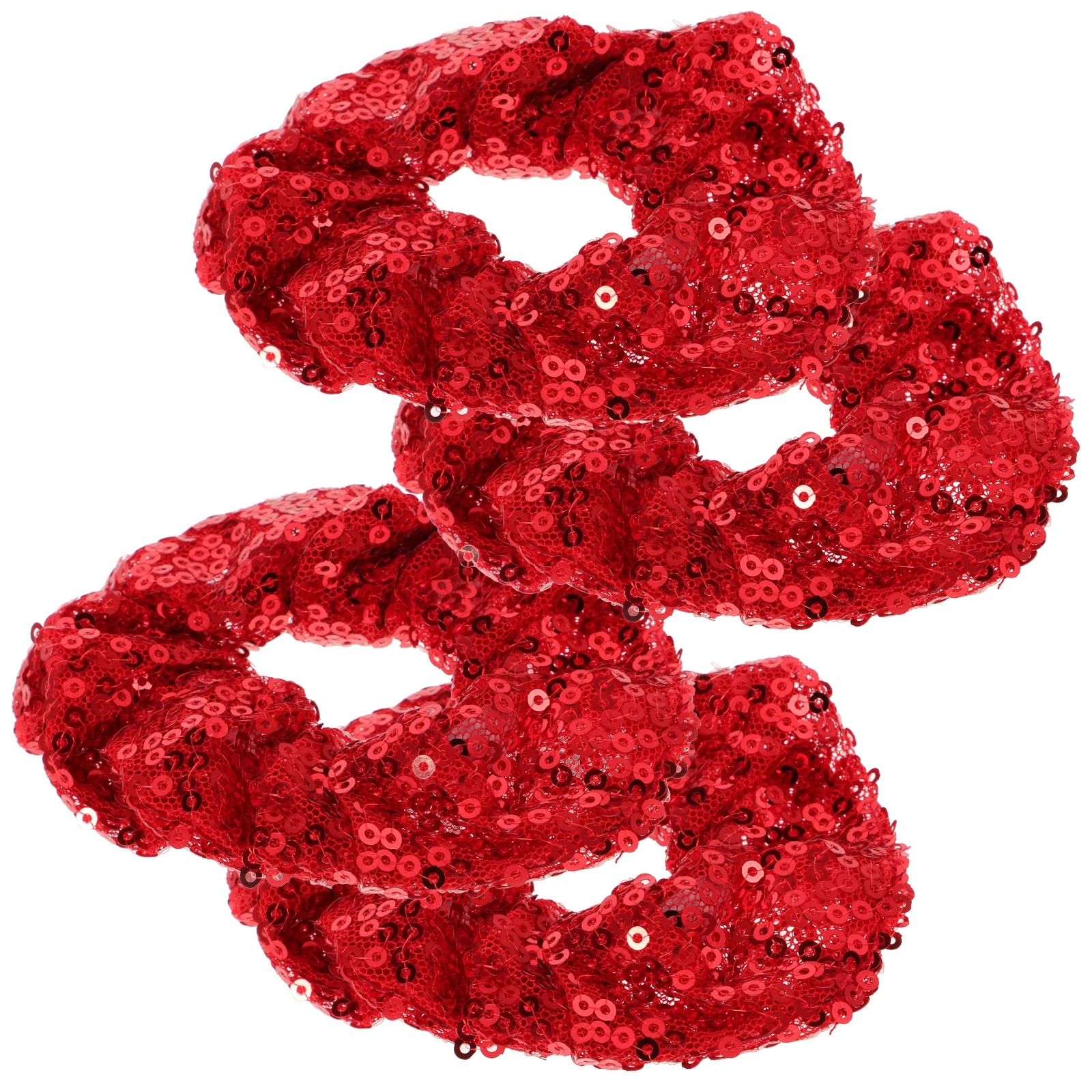 

4pcs Sequin Accessories RedElasticPonytail Xmas Cartoon Ropes Kids Ties Hair Ropes Hair Rings HairstyleTools