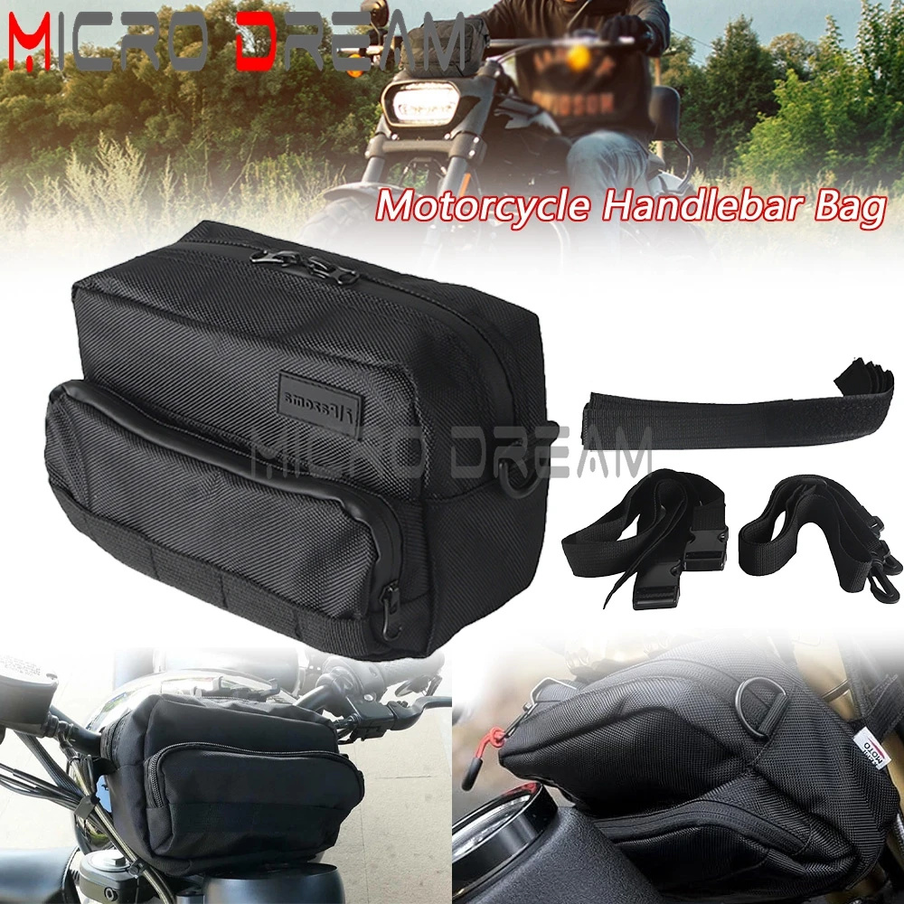 

Motorcycle Handlebar T-Bar Sissy Bar Bag Tool Bag Front Fork Storage Accessory Bag Universal For Cruiser Softail Dyna Sportsters