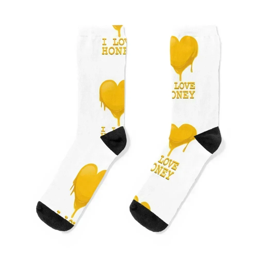 

I Love Honey - Honey Heart Socks valentine gift ideas soccer anti-slip compression Mens Socks Women's